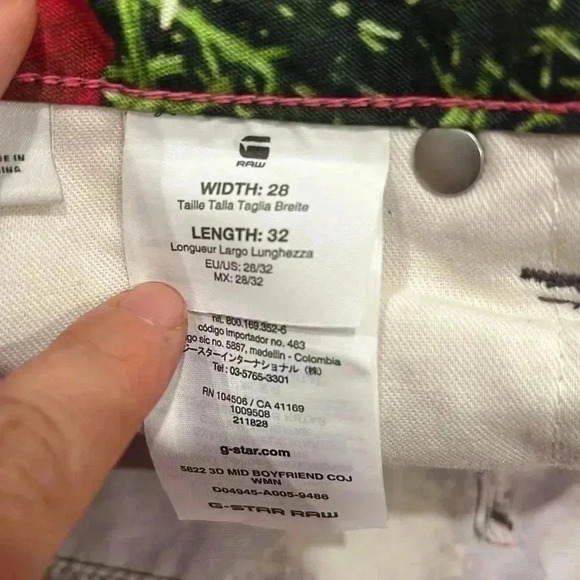 [W28L32] GStar Raw Elwood 5622 3D Mid Waist Boyfriend Floral Pants WMN - Picture 10 of 13